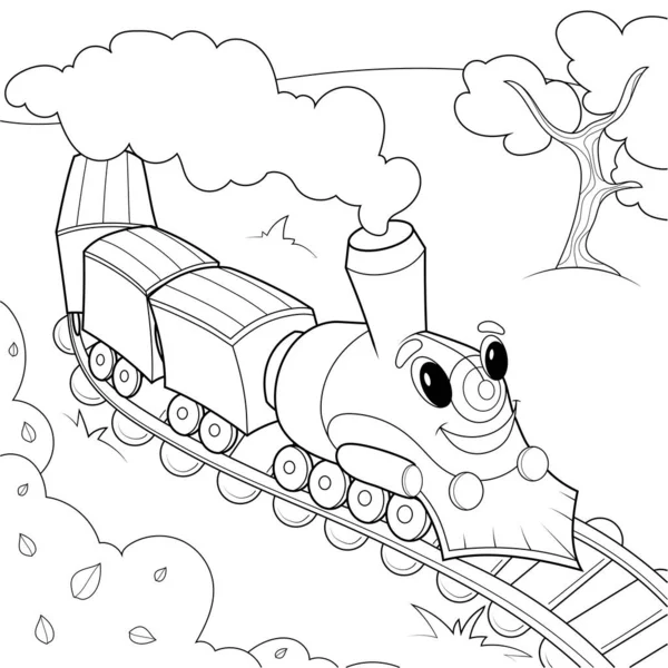 Cartoon train train and car coloring book for children cartoon vector illustration stock vector by toricheksgmail