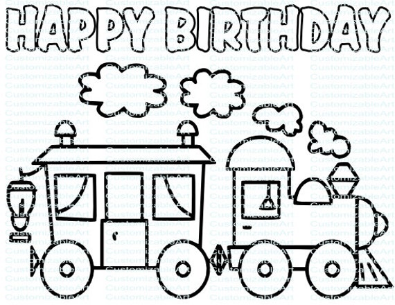 Choo choo train birthday party printables train birthday party favor train party supplies coloring page coloring sheet instant download pdf download now