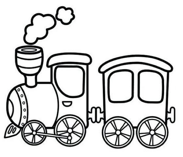 Colorful printable steam train coloring page