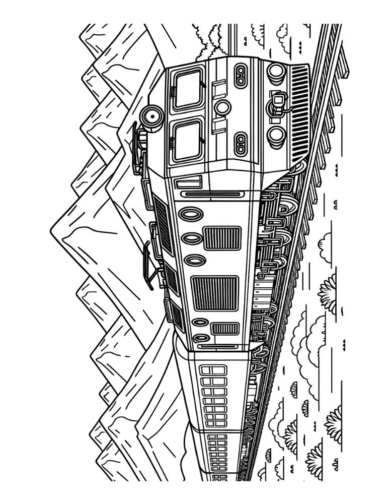 Free train coloring pages for kids