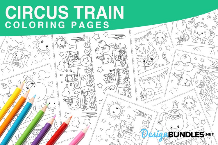Circus train coloring pages