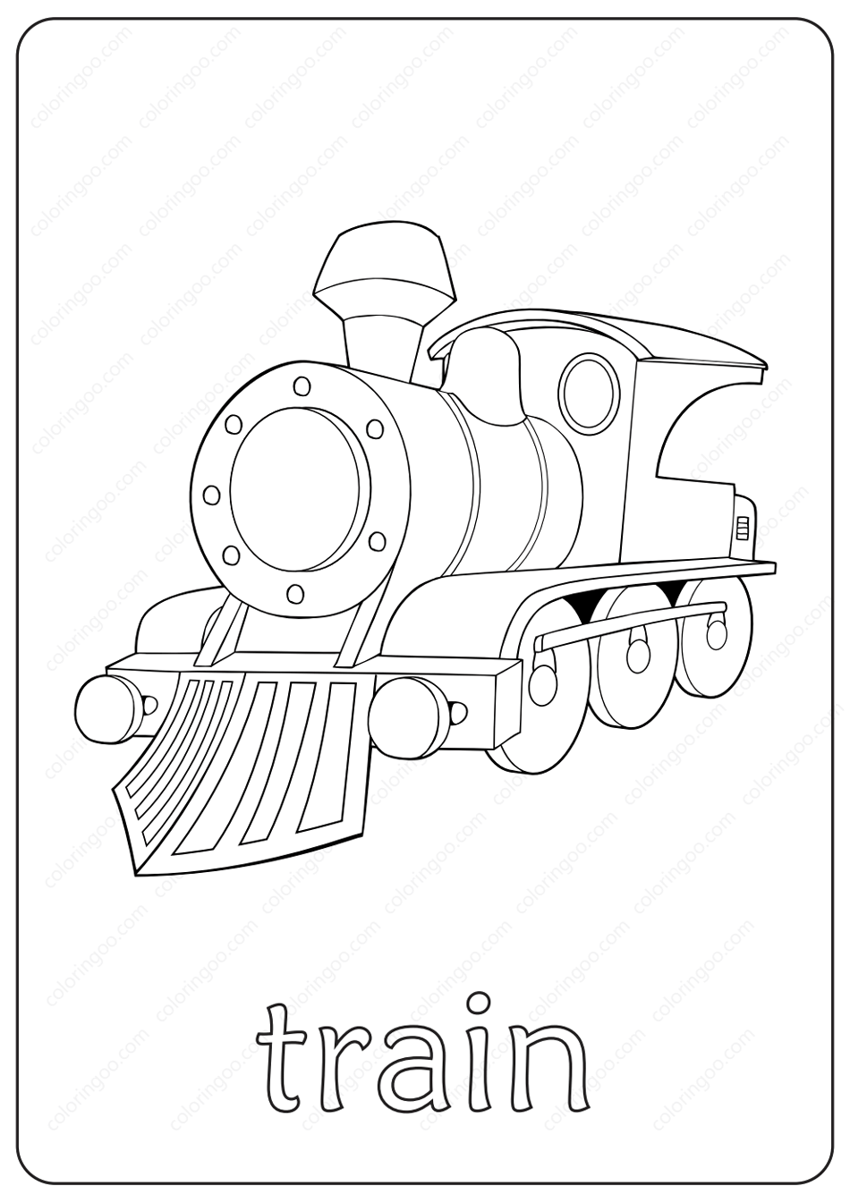 Printable train coloring page