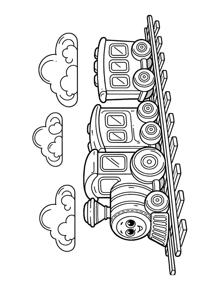 Free train coloring pages for kids