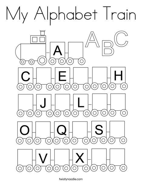 My alphabet train coloring page
