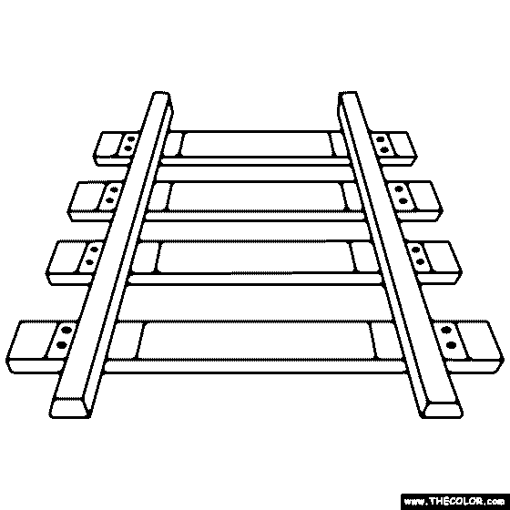 Train tracks coloring page