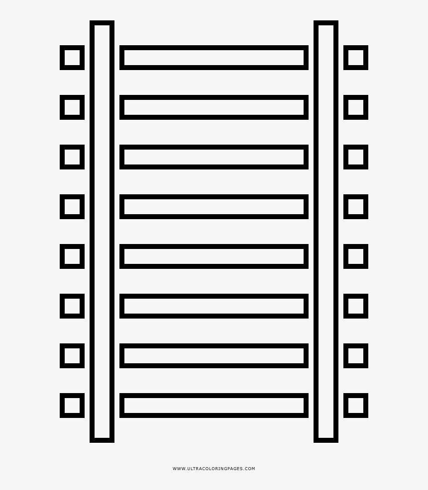 Train tracks coloring page