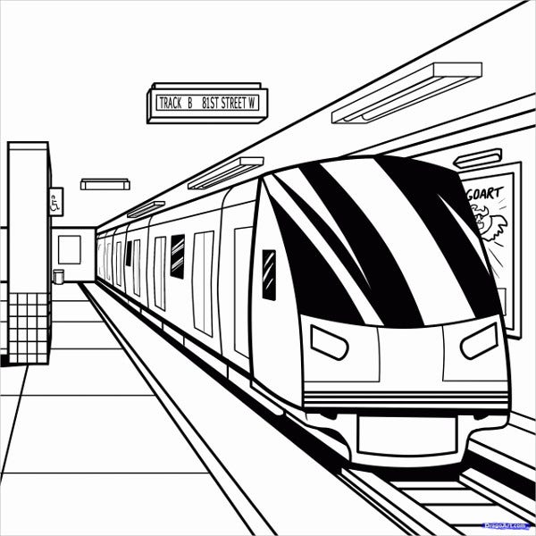 Coloring pages metro train coloring page