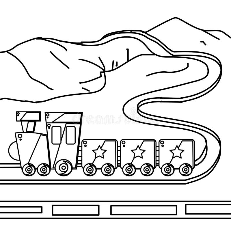 Train coloring page stock illustration illustration of background