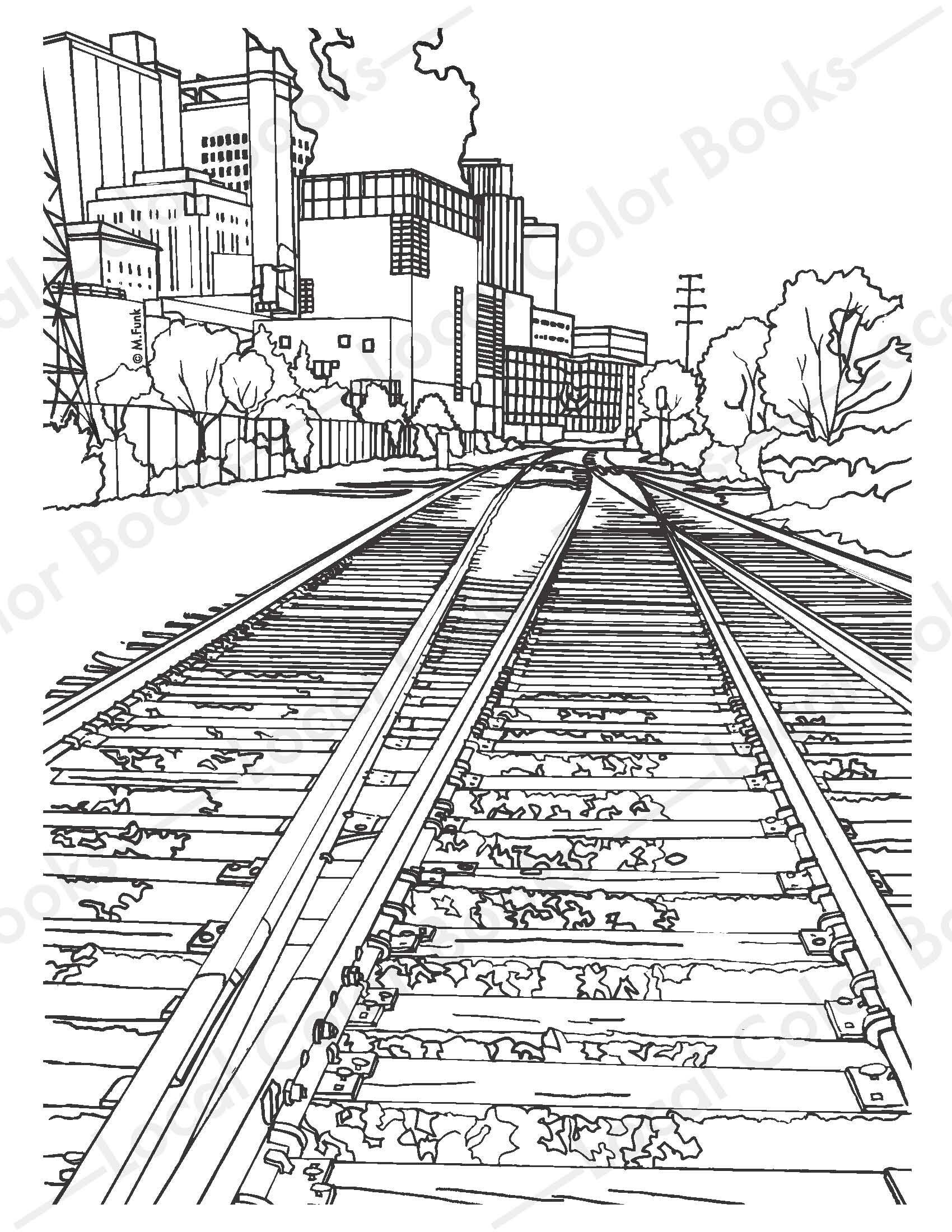 Saint paul railroad color saint paul printable instant digital download adult coloring page