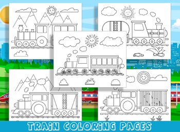 Choo choo all aboard the fun train coloring pages for preschool kindergarten