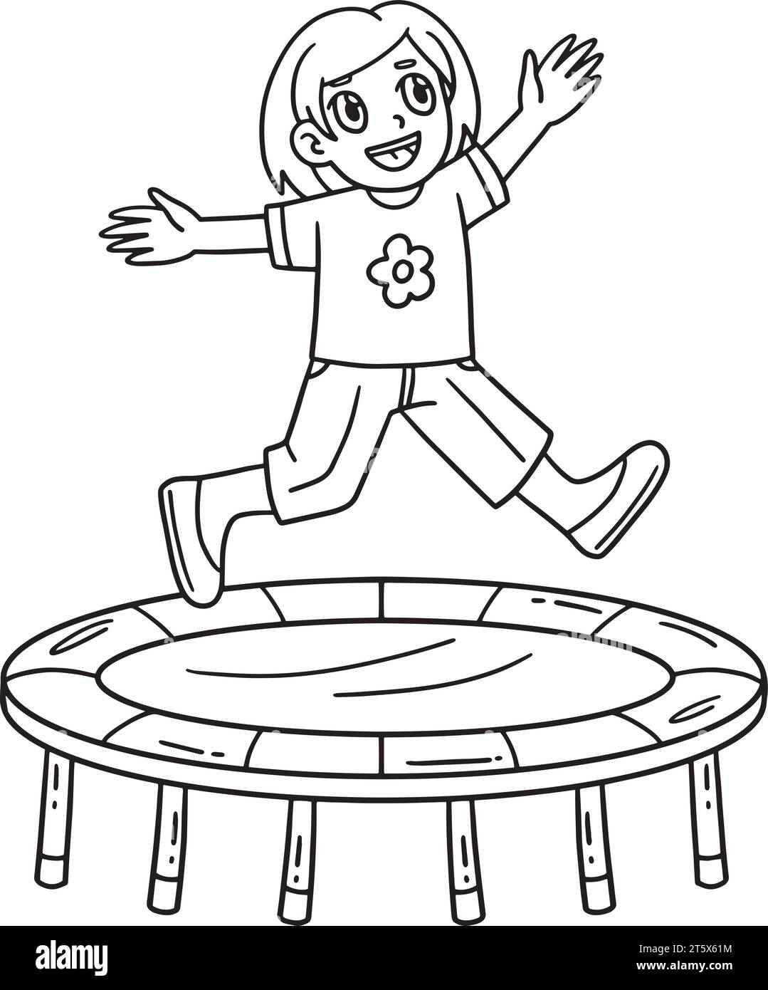 Trampoline kids cut out stock images pictures