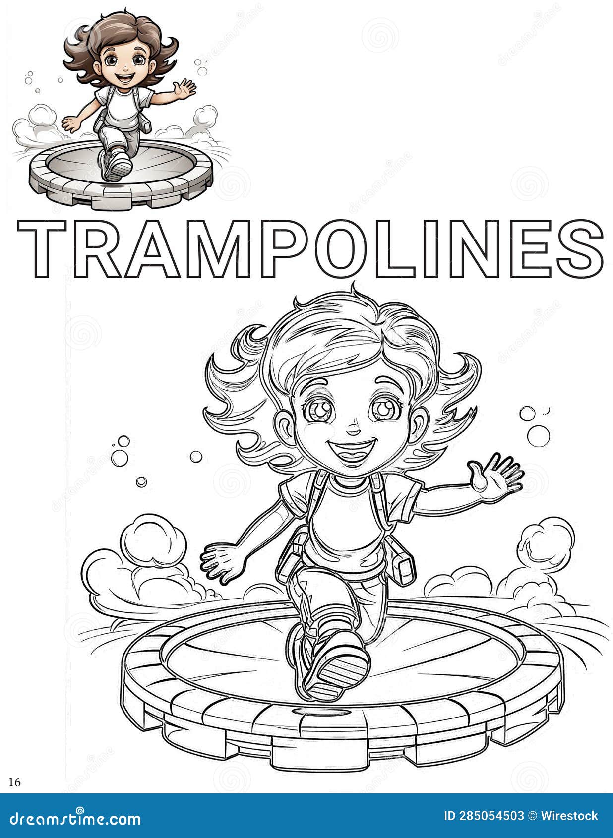 Trampoline coloring stock illustrations â trampoline coloring stock illustrations vectors clipart