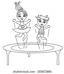 Trampoline sketch over royalty