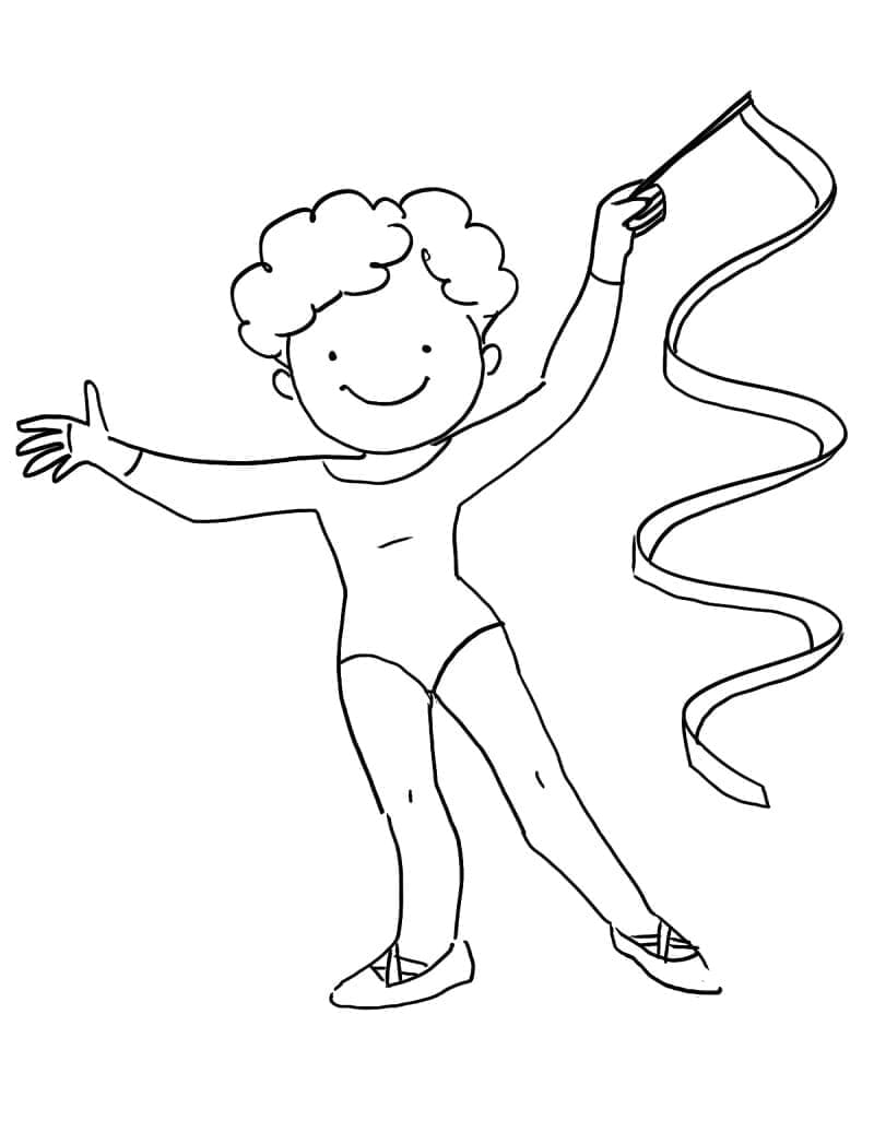 Gymnastics trampoline coloring page