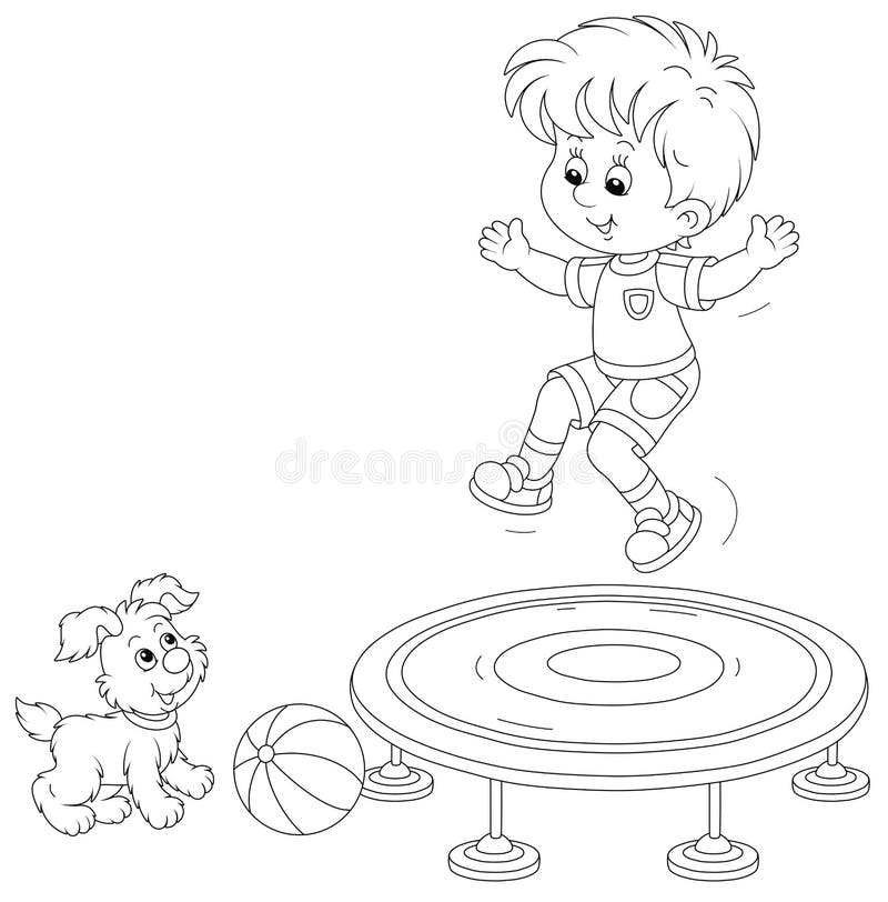 Trampoline coloring stock illustrations â trampoline coloring stock illustrations vectors clipart