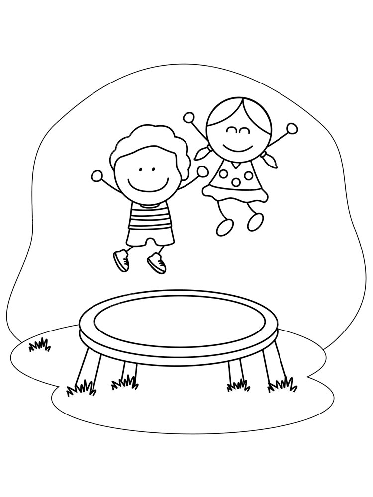 Printable trampolining coloring pages pdf for kids