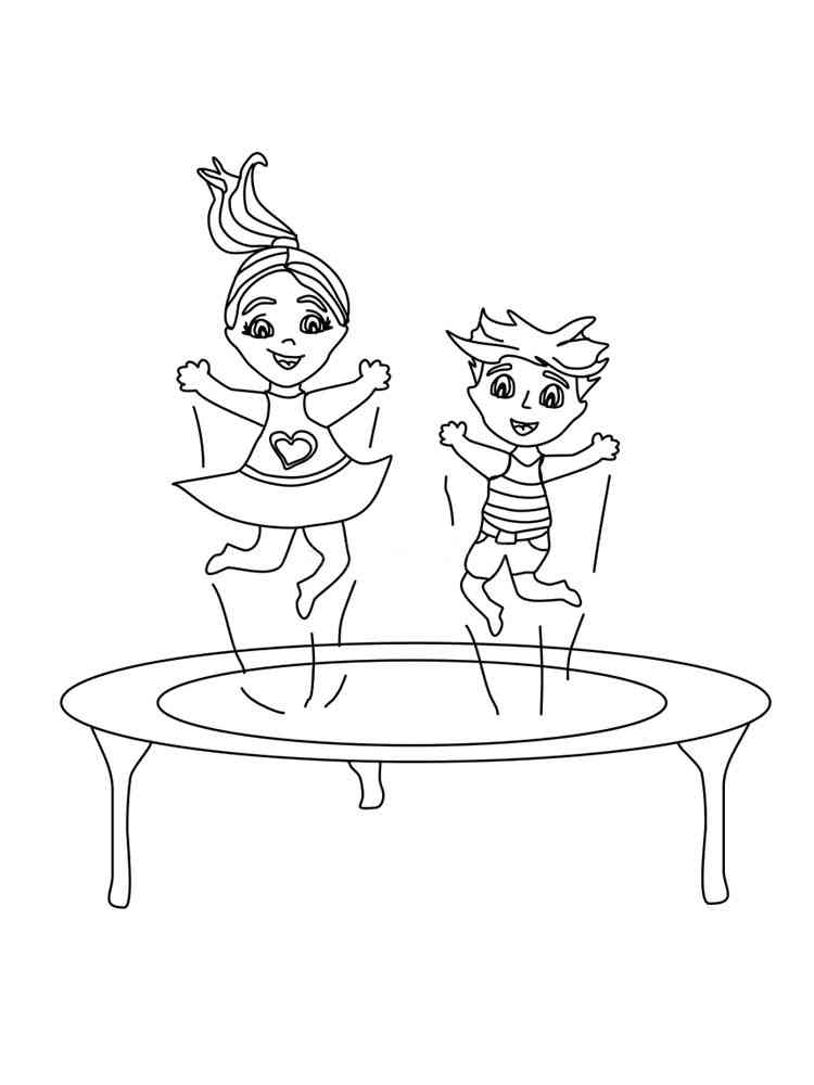Trampoline coloring pages