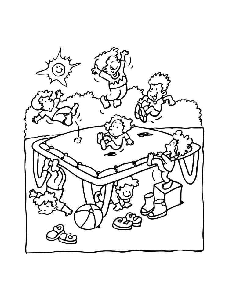 Trampoline coloring pages