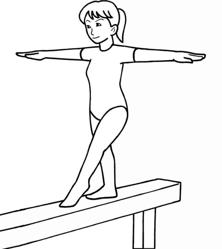 Gymnastics trampoline coloring page