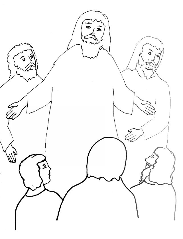 Bible story coloring page for the transfiguration of jesus free bible stories for children