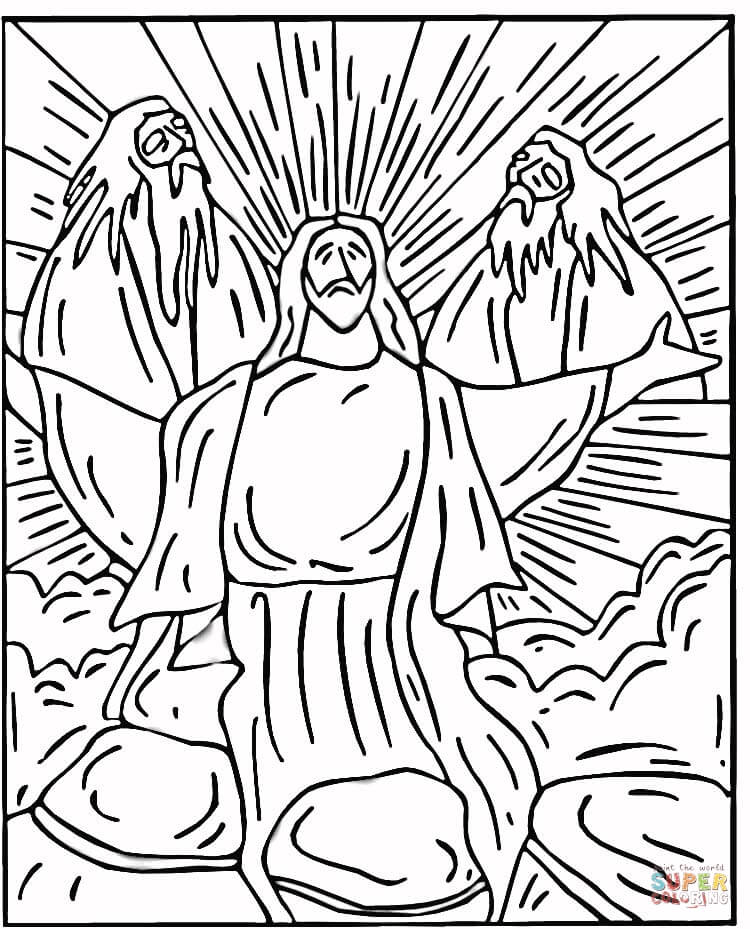 Transfiguration coloring page free printable coloring pages