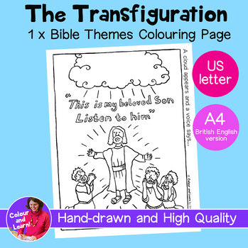 Jesus transfiguration bible coloringcolouring page christianitycatholic