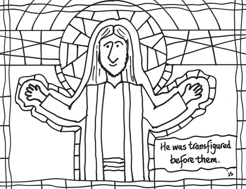 Transfiguration coloring page â stushie art