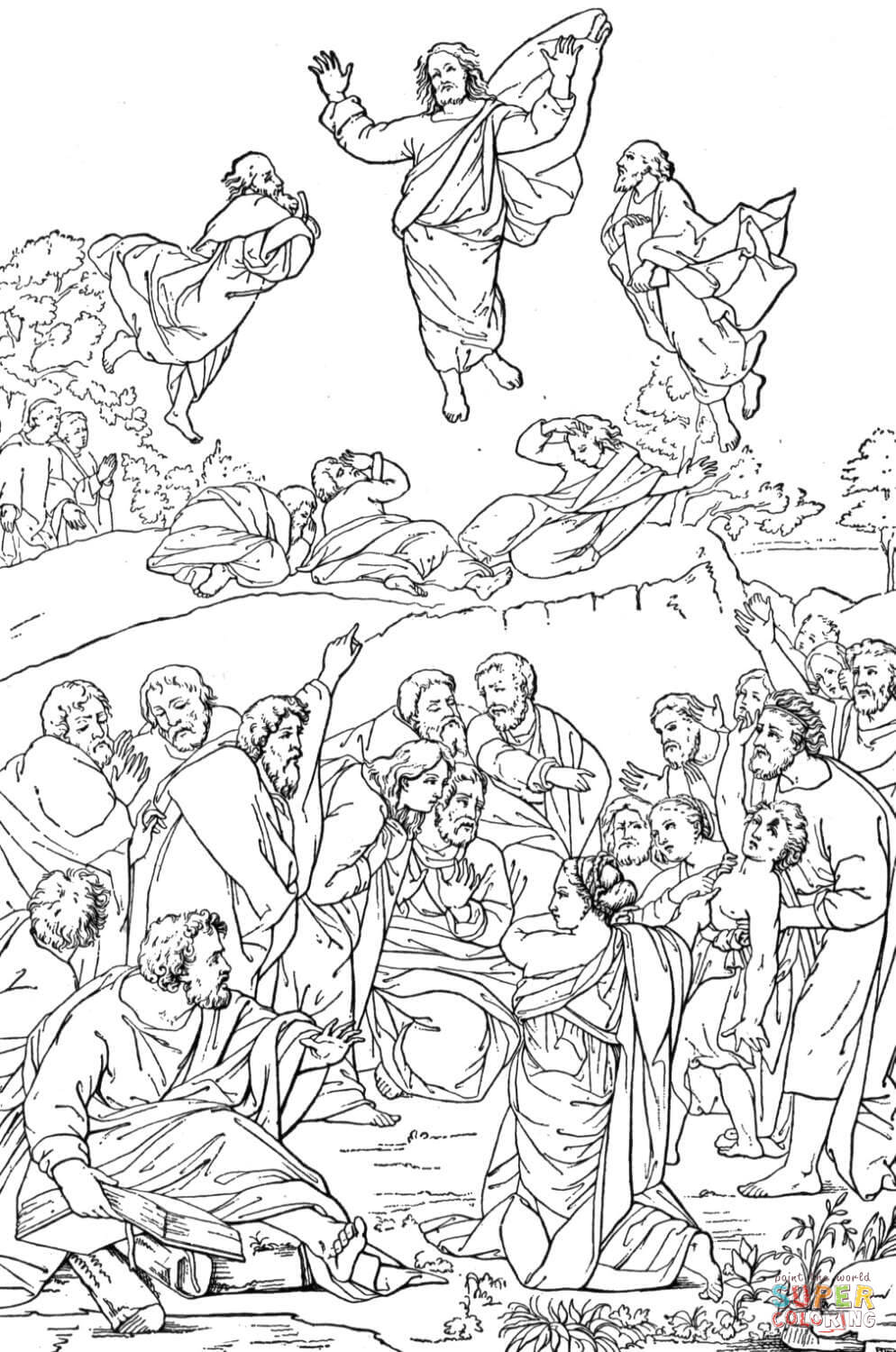 Transfiguration of christ coloring page free printable coloring pages