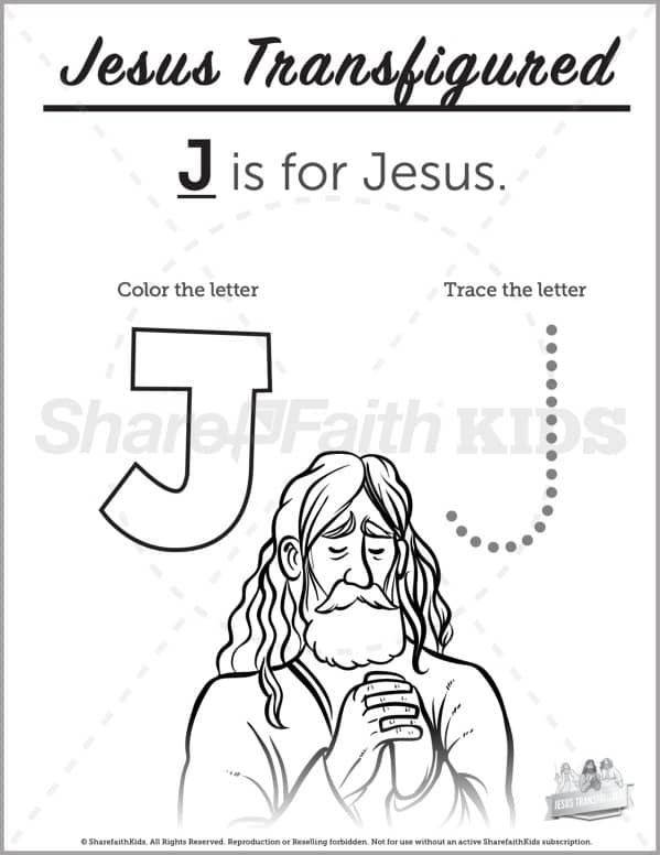 Matthew the transfiguration preschool letter coloring â
