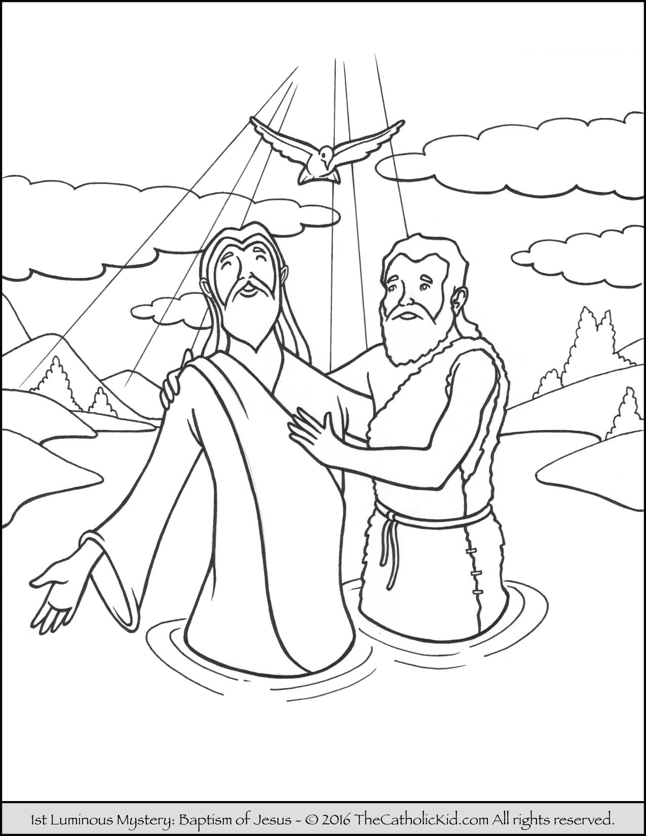 Luminous mysteries rosary coloring pages