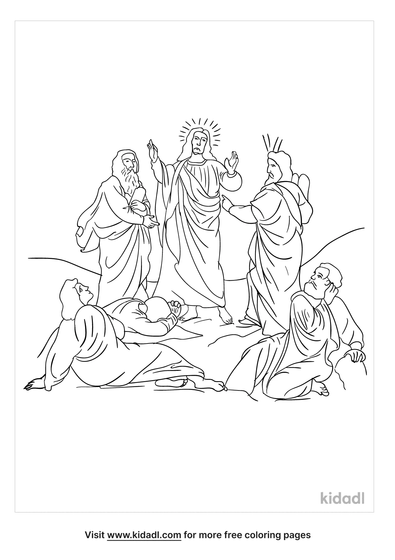 Free peter james and john at the transfiguration coloring page coloring page printables