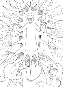 Coloring page for the transfiguration the homely hours