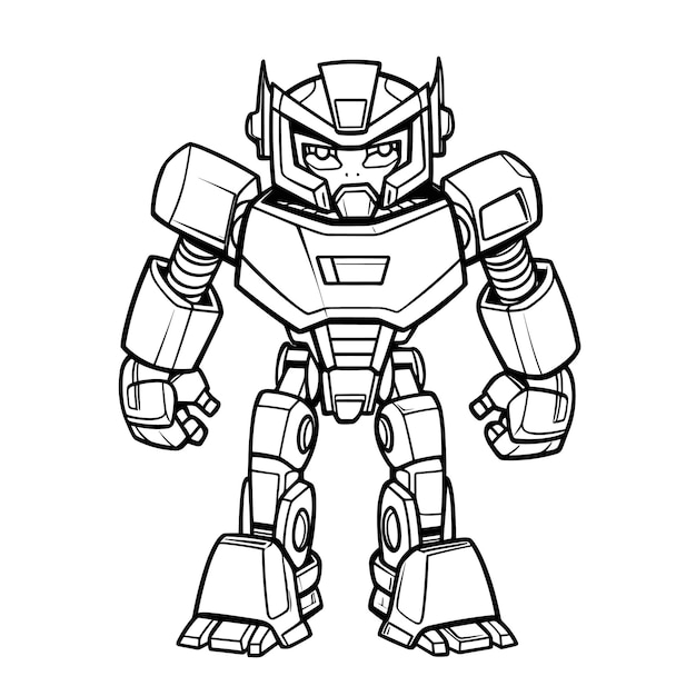Premium vector autobot coloring pages for kid