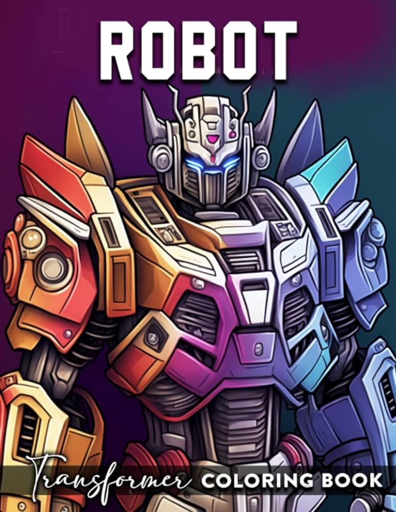 Robot coloring book coloring pages optimus prime bumblebee and other robots drawing images inside for teens adults stress relief birthday benjamin larissa books