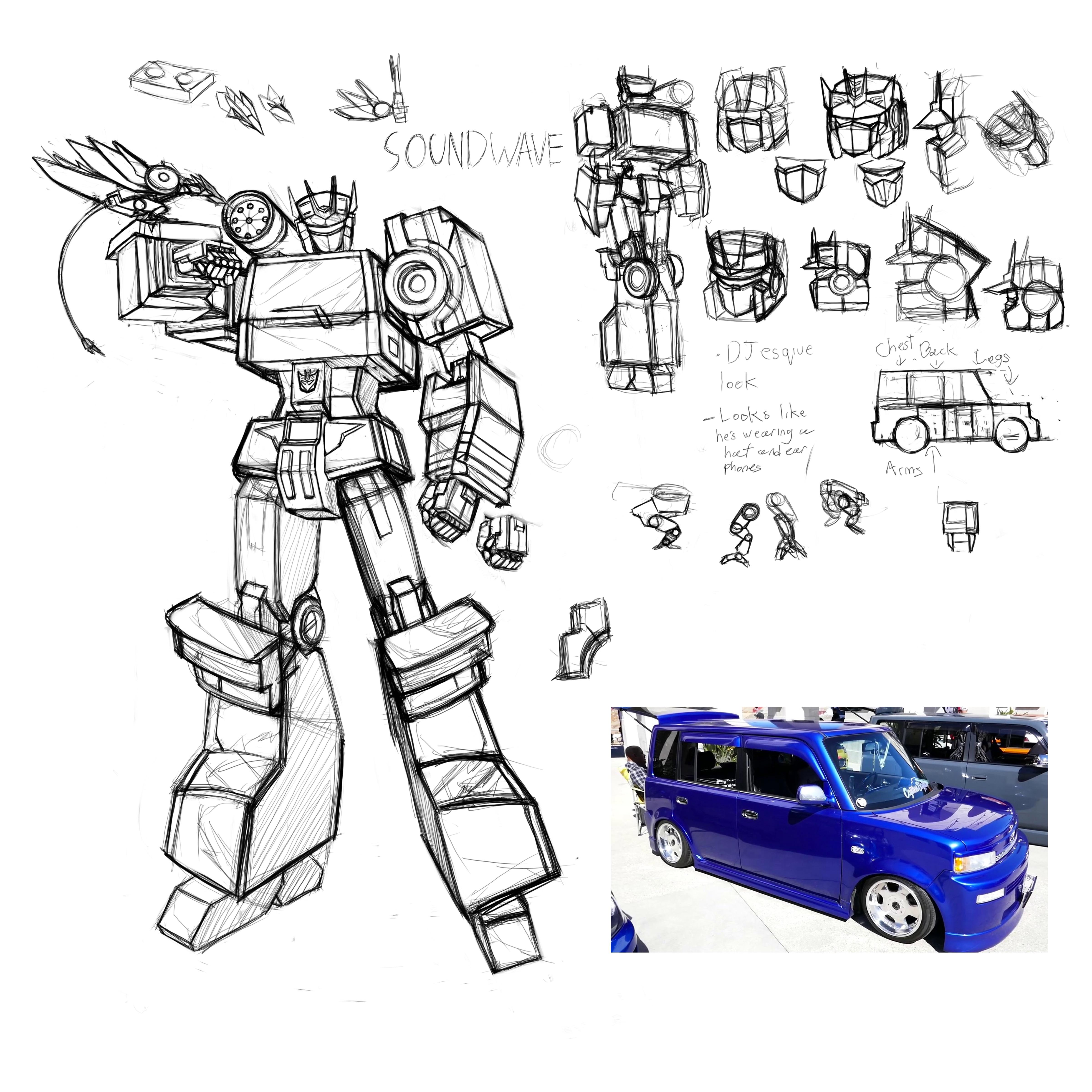 My designs for soundwave and shockwave unfinished rtransformers