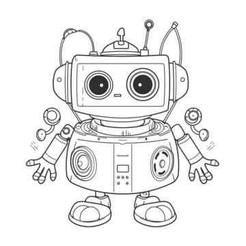 Robot coloring vector art png images free download on