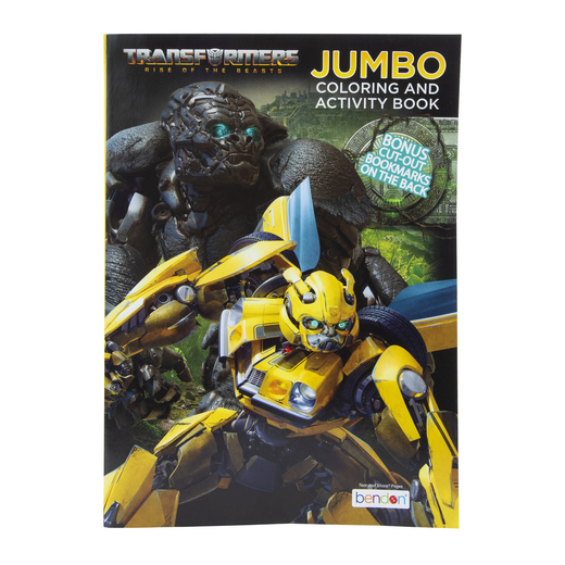 Transformers rise of the beastsâ jumbo coloring book five below let go have fun