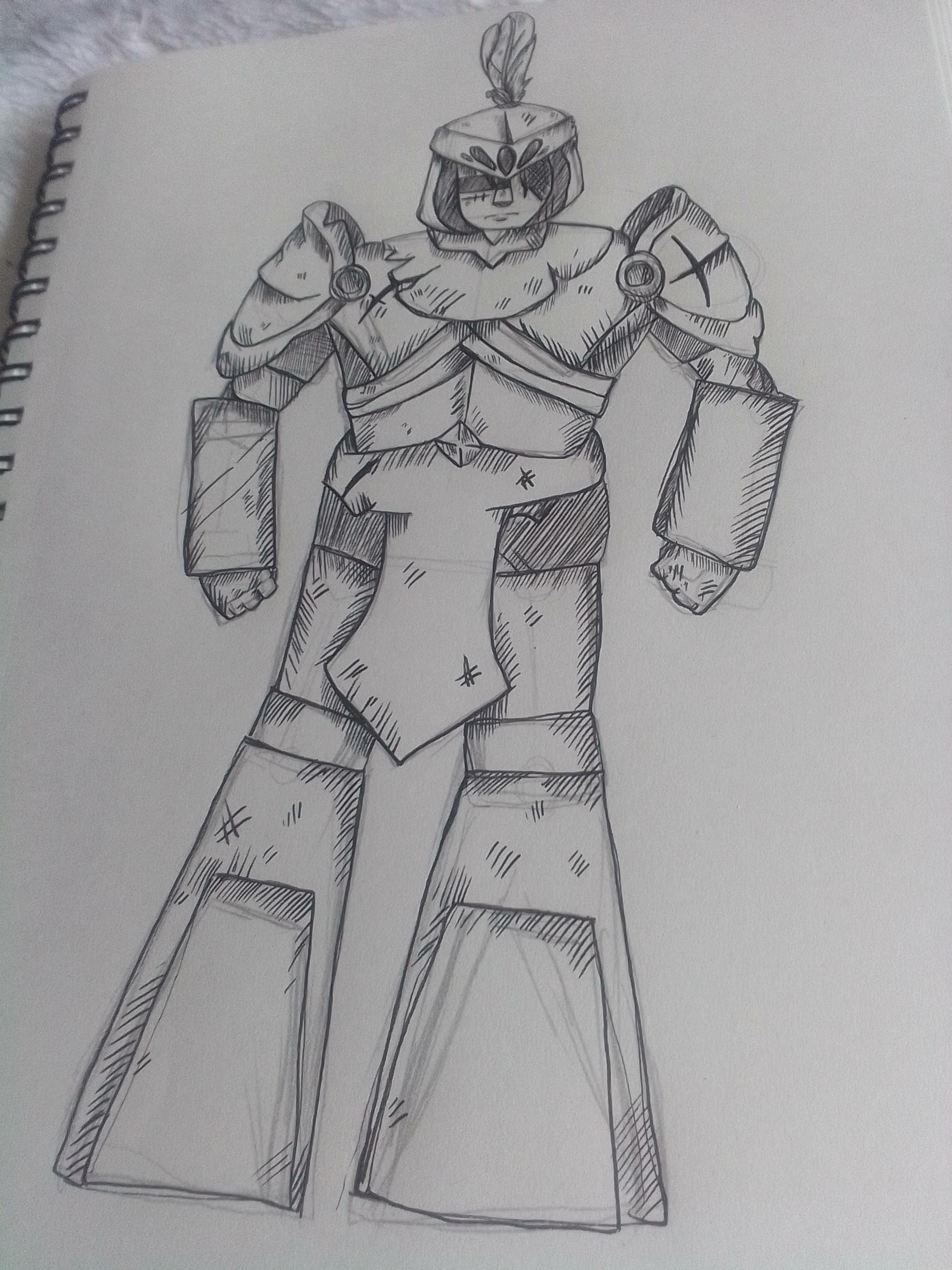 My year old daughter drew this as she wanted a knight transformer she hasnt decided on an alt mode or a name but she has requested that the most voted on