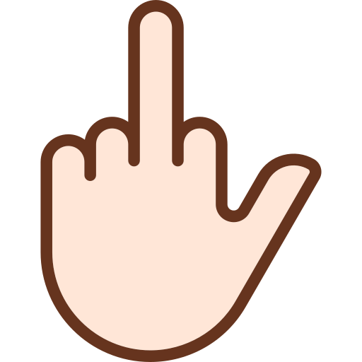 Middle finger generic outline color icon