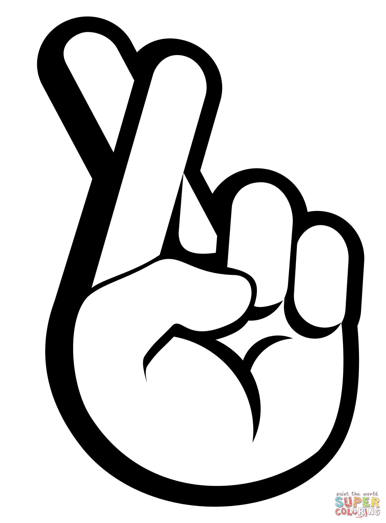 Crossed fingers emoji coloring page free printable coloring pages