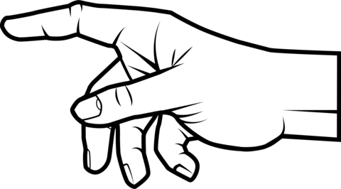 Pointing finger coloring page free printable coloring pages