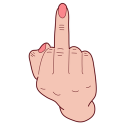 Middle finger fuck off illustration sticker