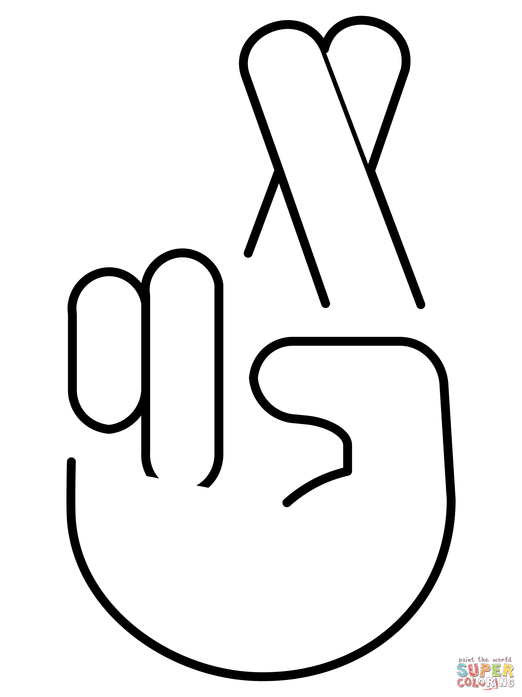 Crossed fingers emoji coloring page free printable coloring pages