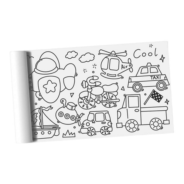 Continuous coloring paper roll colorable diy art drawing wall coloring stickers sticky drawing paper roll coloring poster for birthday home dinosaur transport