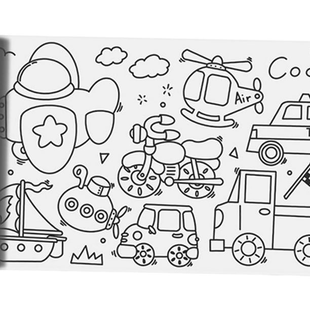 Large kids coloring paper roll with tear off line coloring poster wall coloring stickers coloring tablecloth for kids ages to birthday dinosaur transport