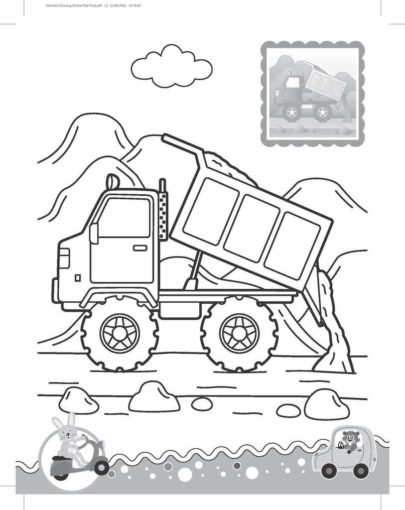 Vehicles â its colour time with stickers â