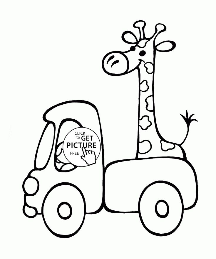 Small truck with giraffe coloring page for preschoolers transportation coloring pages â giraffe coloring pages coloring pages for kids christmas coloring pages