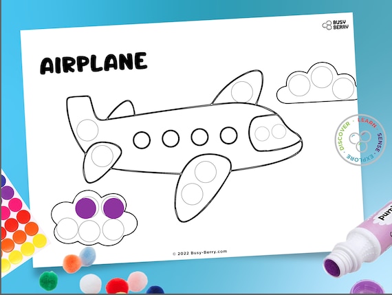 Do a dot transportation coloring pages digital print printable activity sheet dot art circle stickers