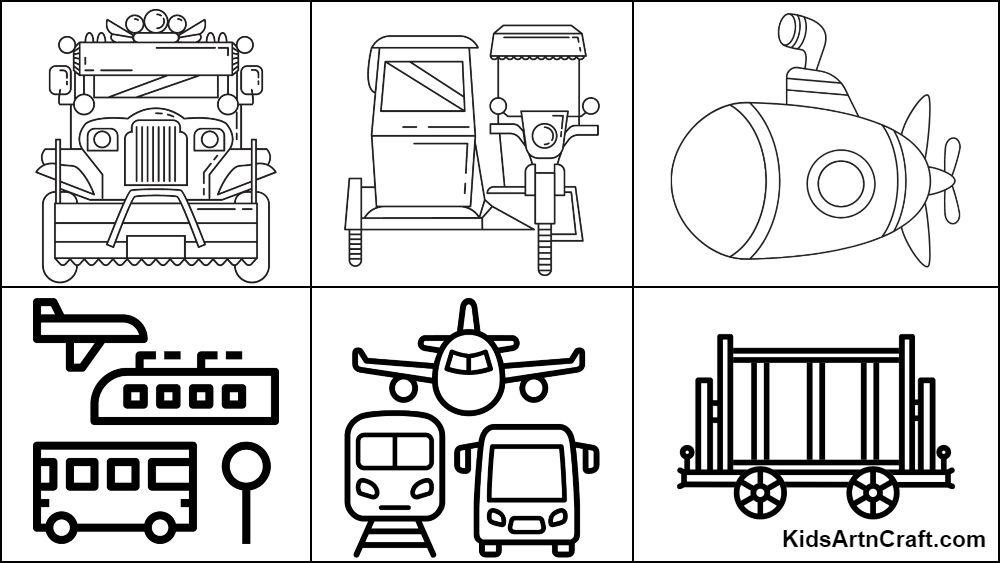 Special transport coloring pages for kids â free printables