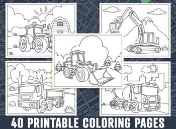 Printable transportation coloring pages for kids boys girls